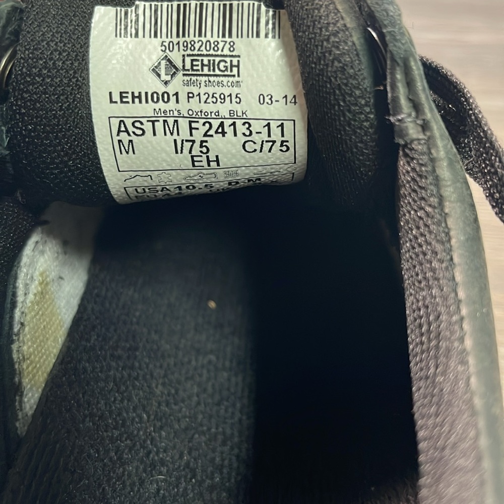 Lehigh mens safety work leather shoes  size 10.5 - Picture 7 of 9